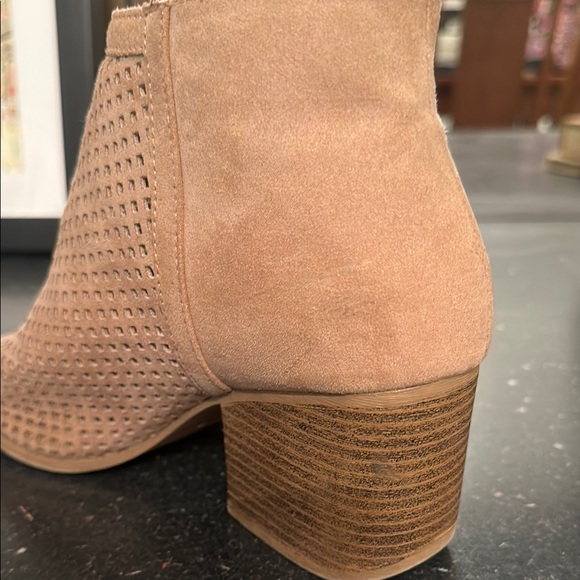 Qupid Tan Peep-Toe Ankle Booties - Picture 10 of 10